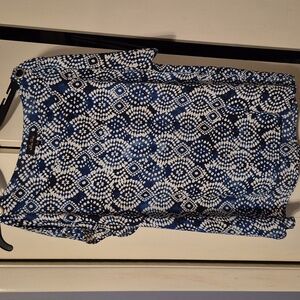 Melissa Page L Blue and White Pattern Blouse